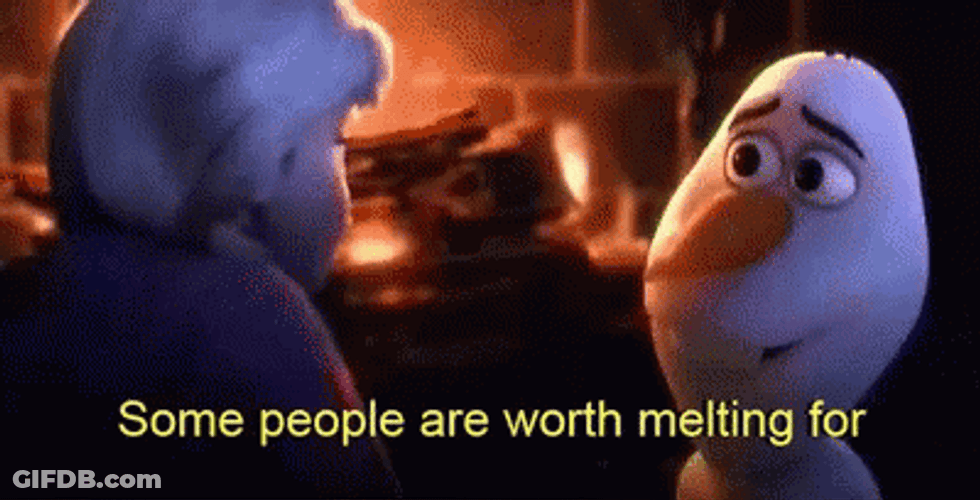 Olaf Some People Are Worth Melting For GIF