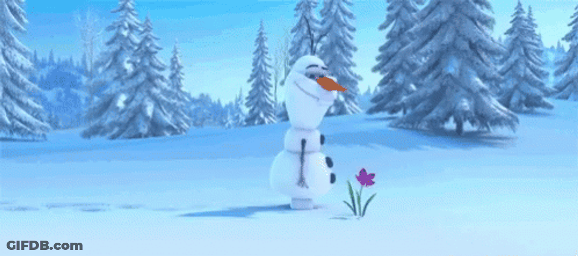 Olaf Walking And Saw A Flower GIF