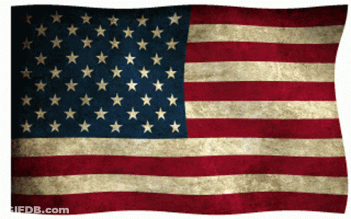 Old American Flag With Many Stars GIF
