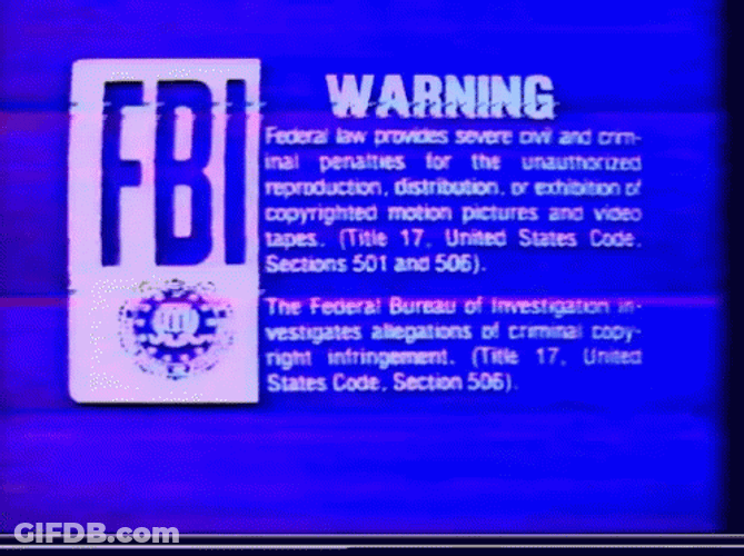 Old Classic Vhs FBI Warning GIF
