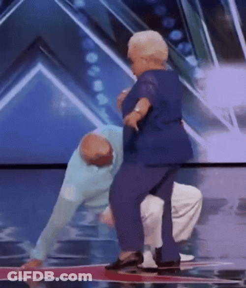 Old Couple Funny Dirty Dancing On Stage GIF