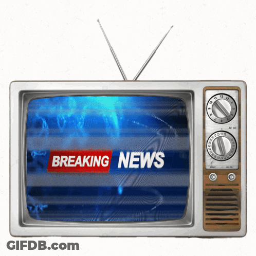 Old-Fashioned Television Breaking News Screen GIF