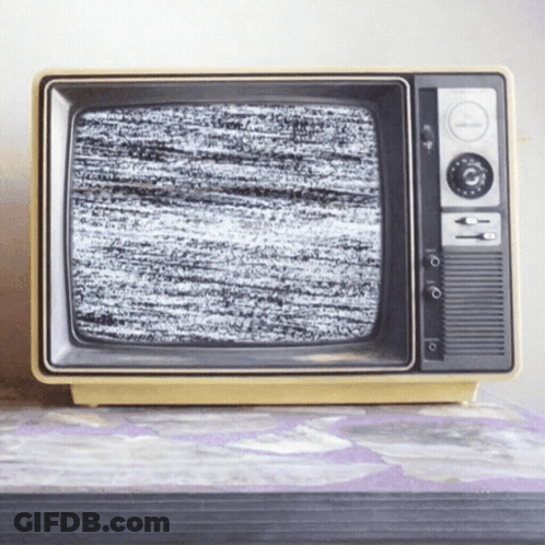 Old Fashioned TV With Static Screen And Number 19 GIF