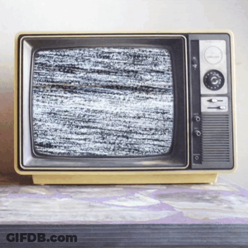 Old Fashioned TV With Static Screen And Number 19 GIF