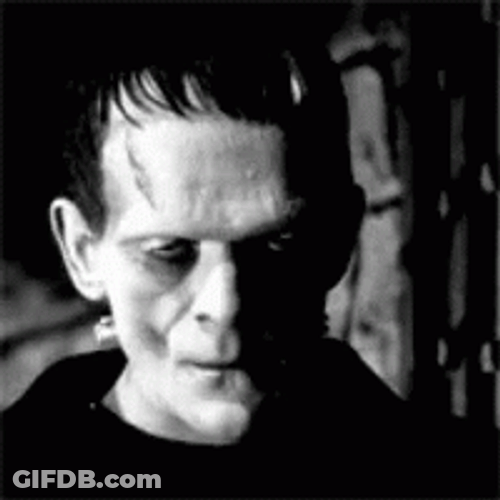 Old Frankenstein Monster Close Up Loop GIF