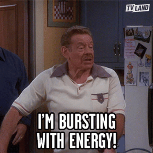 Old Guy Bursting Energy GIF