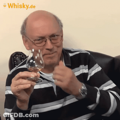 Old Guy Pinching Nose While Drinking Whiskey GIF
