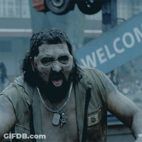 Old Guy Zombie Scary Face GIF