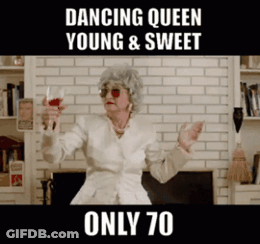 Old Lady Birthday Dancing Queen GIF