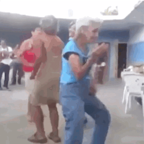 Old Lady Birthday Funny Dance GIF