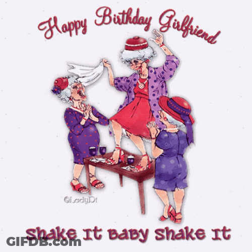Old Lady Birthday Shake It GIF