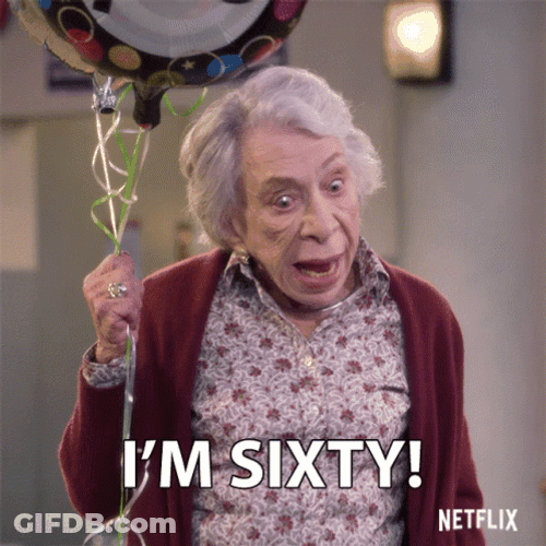 Old Lady Birthday Sixty Senior Citizen GIF