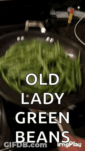 Old Lady Cooking Green Beans GIF