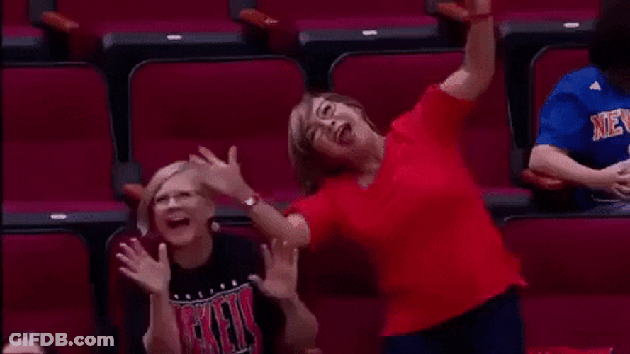 Old Lady Dancing During A Game GIF