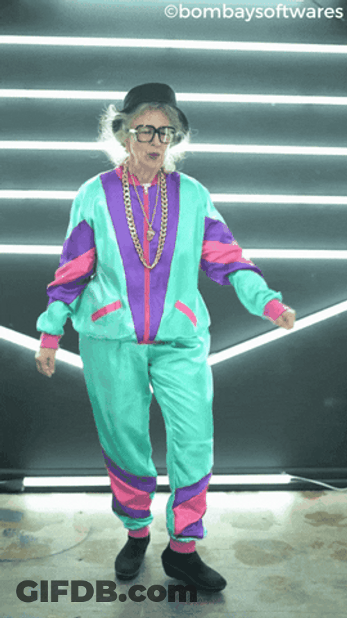 Old Lady Dancing Groovy Granny GIF
