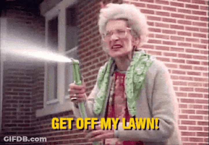 Old Lady Get Off My Lawn GIF