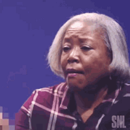 Old Lady Gray Hair Flipping Off Censored GIF
