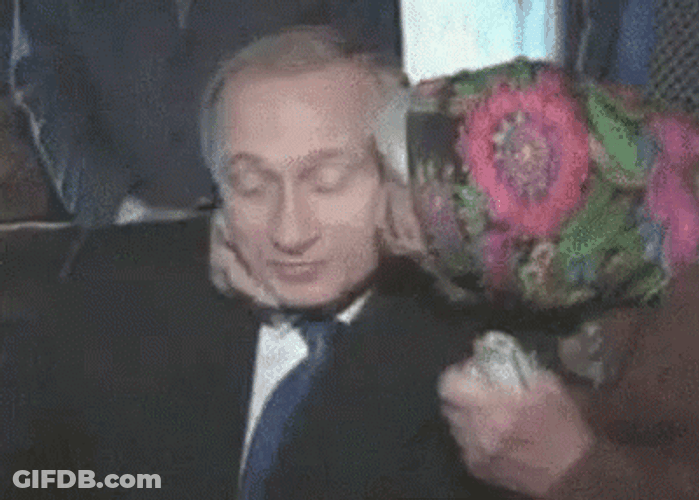 Old Lady Kissing President Vladimir Putin GIF