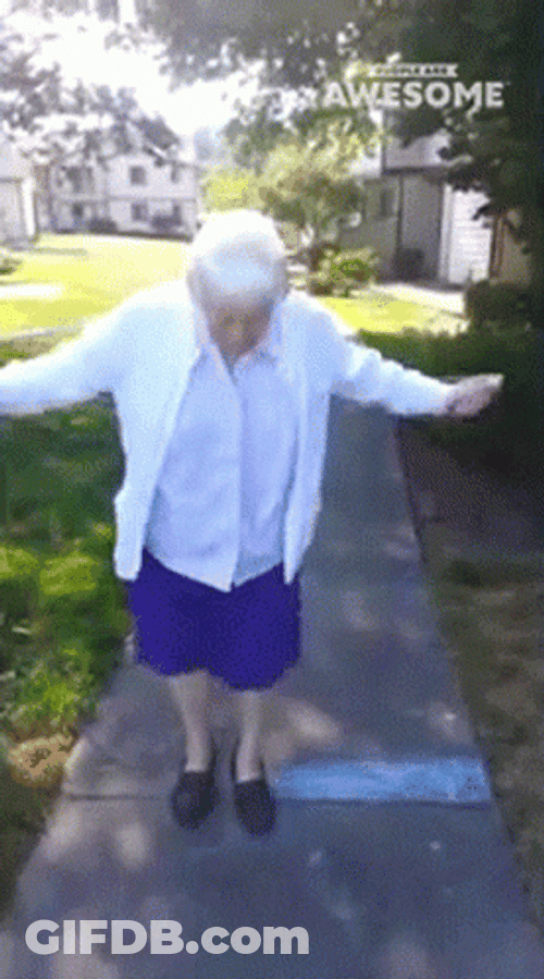 Old Lady Skipping Rope GIF