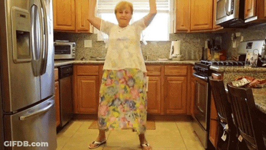 Old Lady Weird Kitchen Dancing GIF