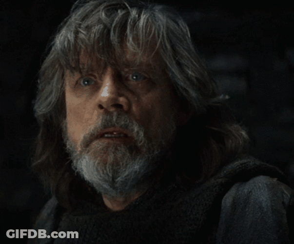 Old Luke Skywalker Shocked Reaction GIF