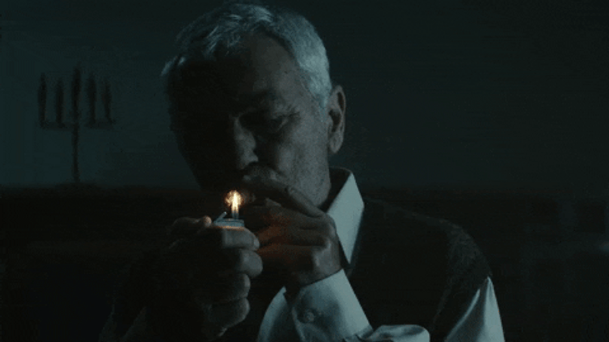 Old Mafia Boss Smoking GIF