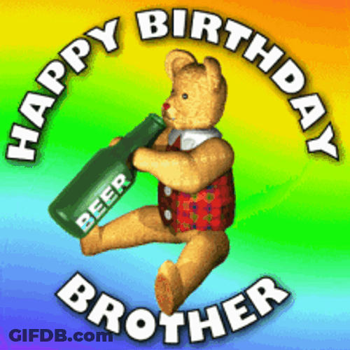 Old Man Birthday Brother Drinking Beer GIF