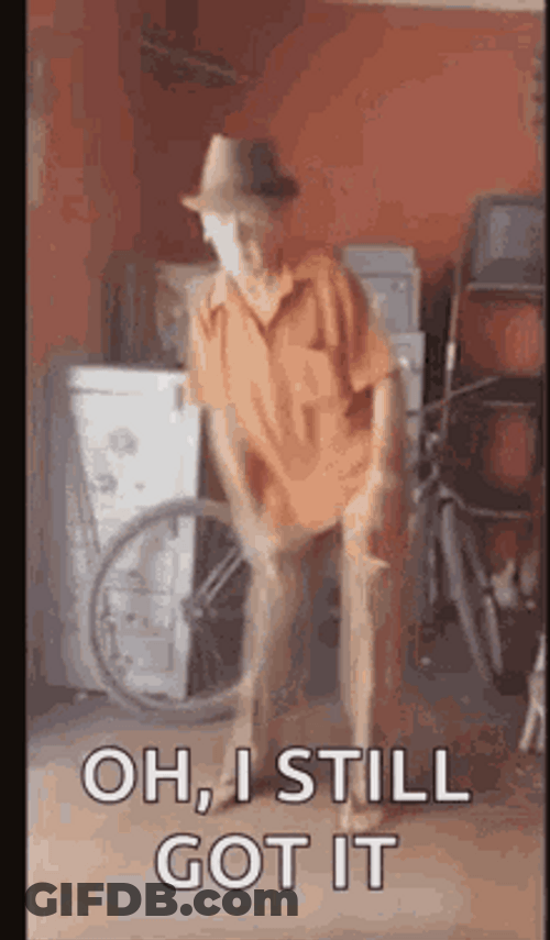 Old Man Birthday Epic Dancing Turning Stumble GIF