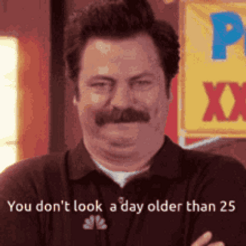 Old Man Birthday Nick Offerman You Don't Look Older GIF