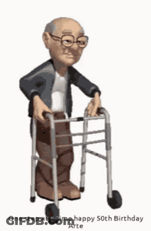 Old Man Birthday Walking Walker GIF