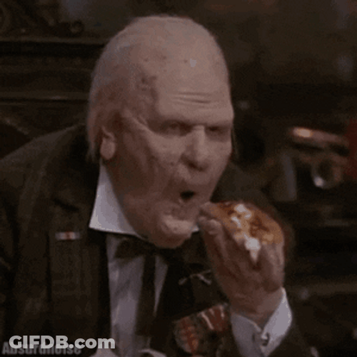 Old Man Bitten His Fingers Mistaken As Hotdog GIF