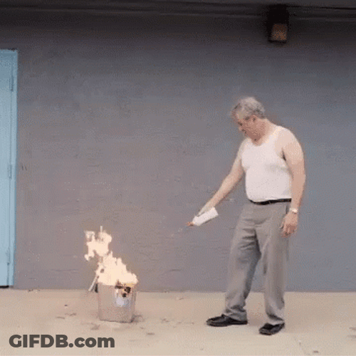 Old Man Burn It GIF