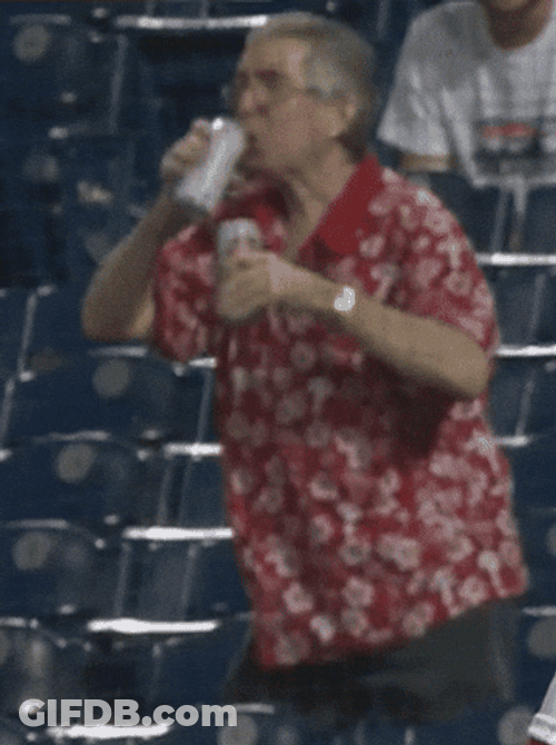 Old Man Chugging Beer GIF