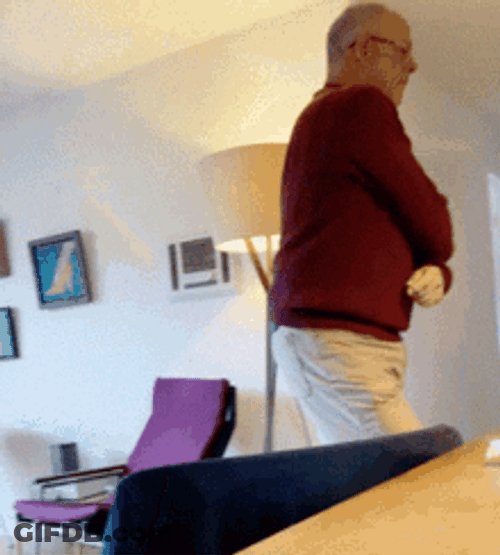 Old Man Dancing Home Alone Pivot Turn GIF