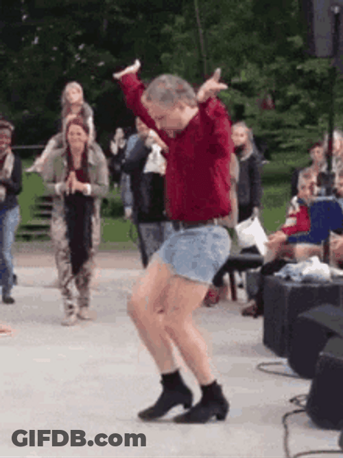 Old Man Dancing Sexy Shorts Tucked In GIF