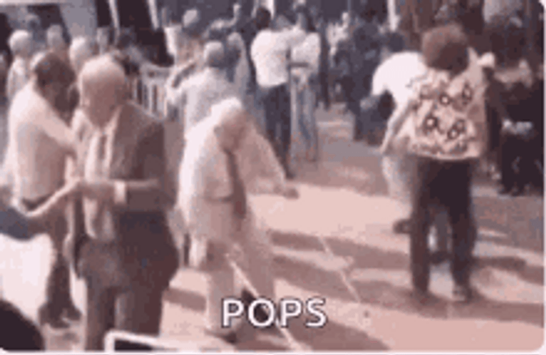 Old Man Dancing Wild Throw Canes GIF