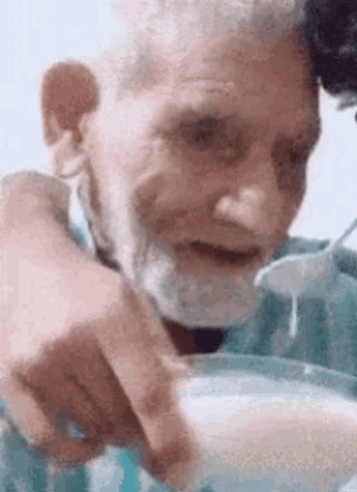 Old Man Drinking Milk GIF