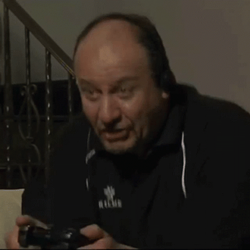Old Man Enjoying His Playstation GIF