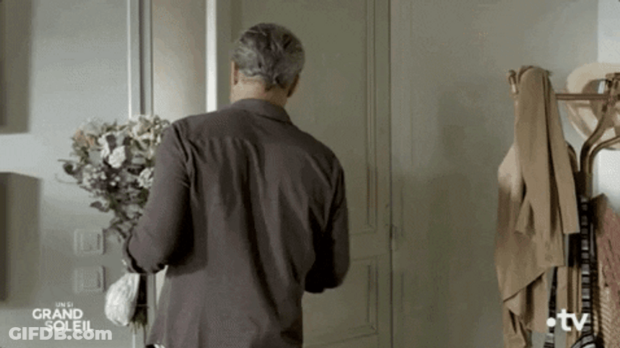 Old Man Giving Flowers GIF