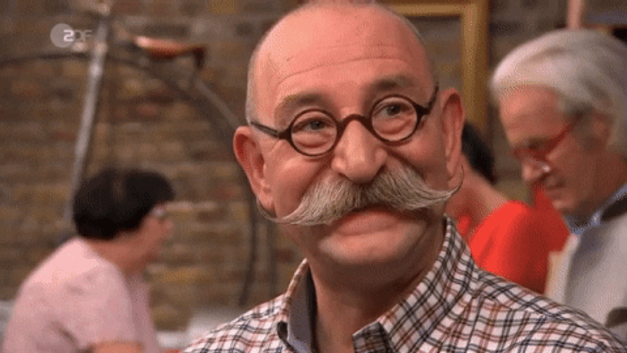 Old Man Grau Mustache Looking Away GIF