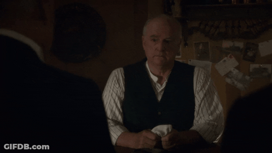 Old Man Head Down In Deep Thought GIF