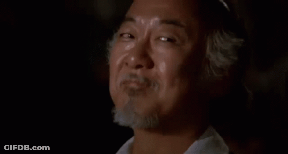 Old Man Karate Kid Approval GIF