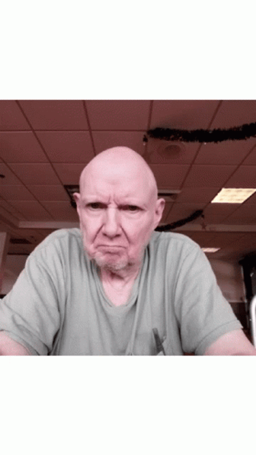 Old Man Mad Face GIF