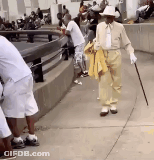 Old Man Pimp Walk GIF