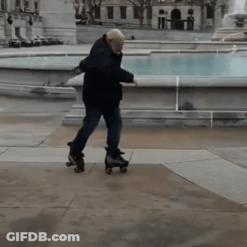 Old Man Roller Skating Tricks GIF