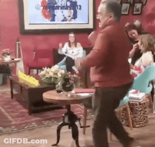 Old Man Salsa Dancing In Living Room GIF