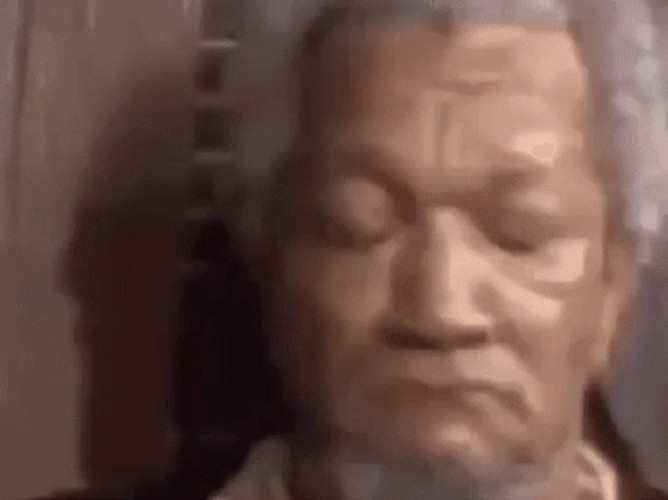 Old Man Shaking Head No Closed Eyes GIF