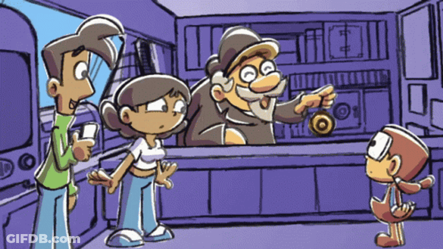 Old Man Showing Yo Yo To Customers GIF