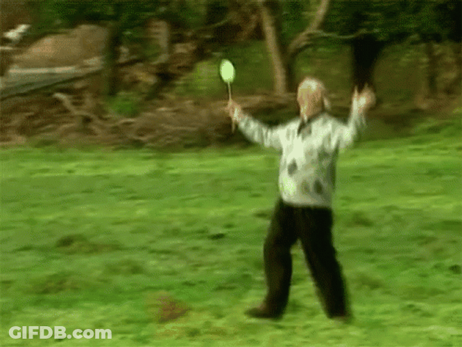 Old Man Skipping Lollipop GIF