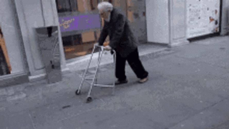 Old Man Walking GIF